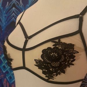 Sexy mesh floral Bralette